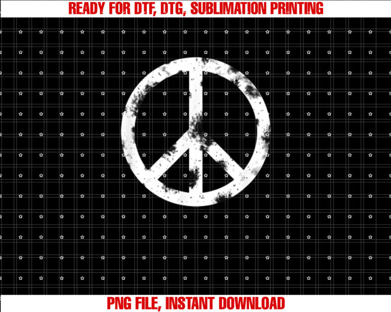 Distressed Hippie Peace Sign Cool Vintage Symbol Men Women Shirt PNG, DTF, DTG, Sublimation Design