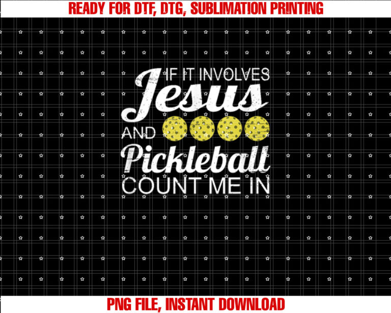 Distressed Jesus Pickleball Player Worship Church Graphic Shirt PNG, DTF, DTG, Sublimation Design