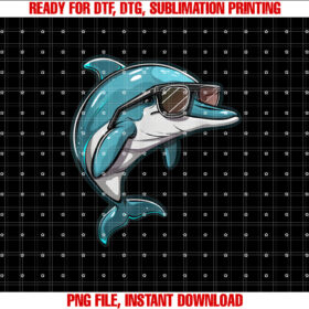 Dolphin Sunglasses Shirt PNG, DTF, DTG, Sublimation Design