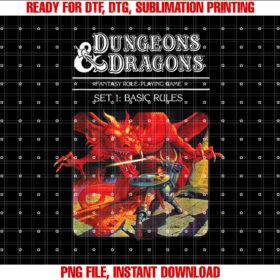 Dungeons  Dragons Vintage Basic Rules Cover Shirt PNG, DTF, DTG, Sublimation Design