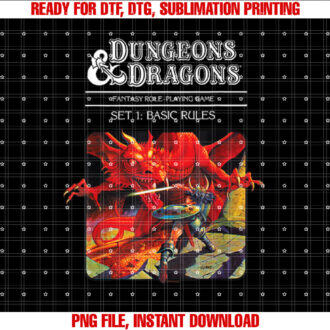 Dungeons  Dragons Vintage Basic Rules Cover Shirt PNG, DTF, DTG, Sublimation Design