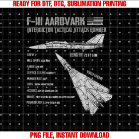 F111 Aardvark Shirt PNG, DTF, DTG, Sublimation Design
