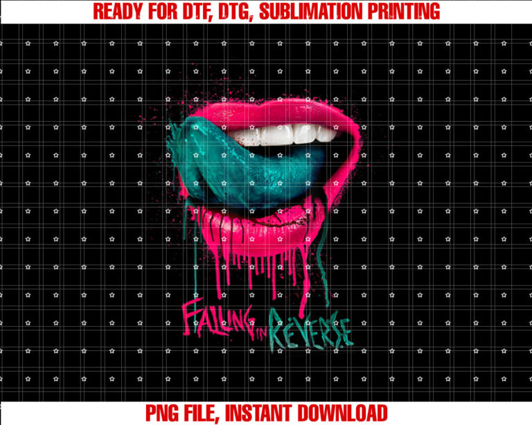 Falling In Reverse womens Official Merchandise  Lips Shirt PNG, DTF, DTG, Sublimation Design