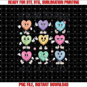 Feel All The Feels School Counselor Valentine Mental Health Shirt PNG, DTF, DTG, Sublimation Design