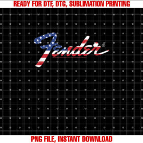 Fender American Flag Fill Logo Shirt PNG, DTF, DTG, Sublimation Design