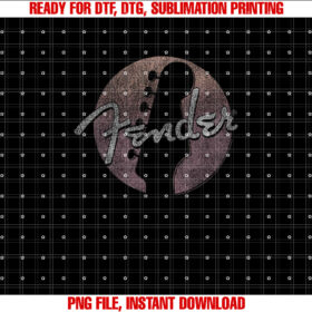 Fender Circle Guitar Headstock Logo Shirt PNG, DTF, DTG, Sublimation Design