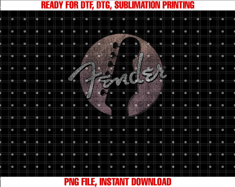 Fender Circle Guitar Headstock Logo Shirt PNG, DTF, DTG, Sublimation Design