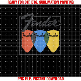 Fender Colorful Vintage Guitar Picks Shirt PNG, DTF, DTG, Sublimation Design
