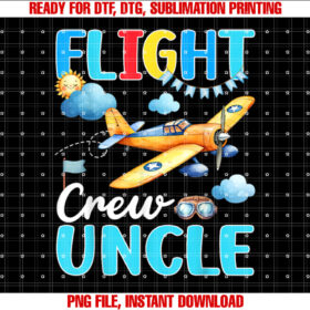 Flight Crew Uncle Birthday Squad Airplane Matching Family Shirt PNG, DTF, DTG, Sublimation Design