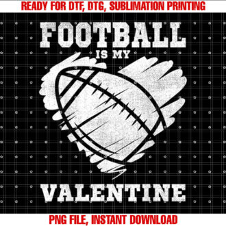 Football Heart Vintage Valentines Day  for Kids Boys Shirt PNG, DTF, DTG, Sublimation Design