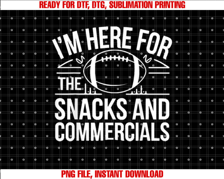 Football Snacks and Commercials Game Day Shirt PNG, DTF, DTG, Sublimation Design