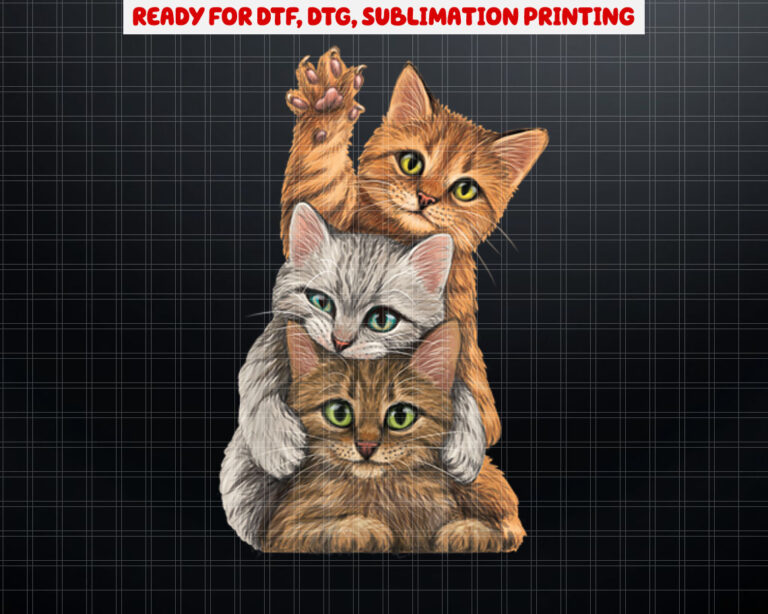 cute little Cats playing build Wall for lovers kitty kittens Shirt PNG, DTF, DTG, Sublimation Design