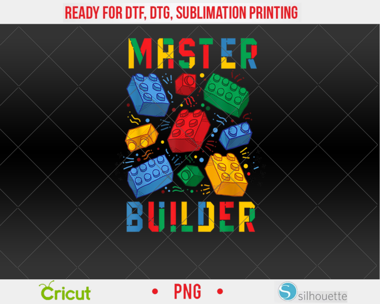Brick Builder Funny Blocks Building Master Builder  Shirt PNG, DTF, DTG, Sublimation Design