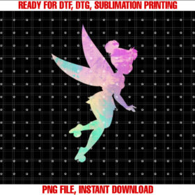 Disney Peter Pan Tinker Bell Tie Dye 90s Shirt PNG, DTF, DTG, Sublimation Design