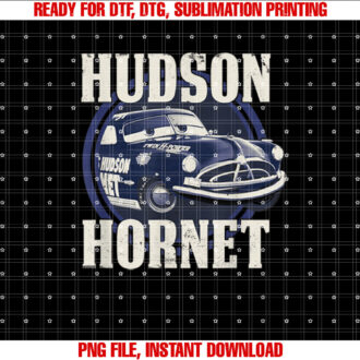 Disney Pixar Cars Hudson Hornet Vintage Race Car Badge Shirt PNG, DTF, DTG, Sublimation Design