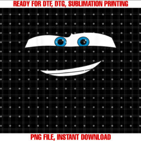 Disney Pixar Cars Lightning McQueen Big Face Short Sleeve Shirt PNG, DTF, DTG, Sublimation Design