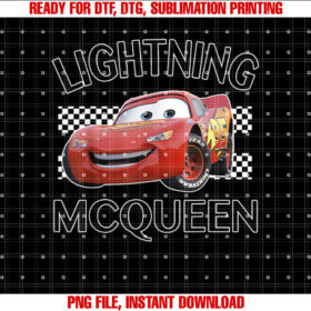 Disney Pixar Cars Lightning McQueen Finish Graphic Shirt PNG, DTF, DTG, Sublimation Design