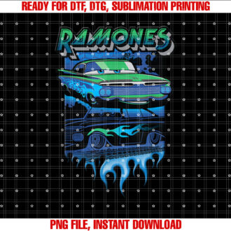Disney Pixar Cars Ramones Big Flames Shirt PNG, DTF, DTG, Sublimation Design