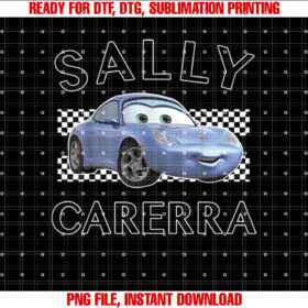 Disney Pixar Cars Sally Carerra Finish Graphic Shirt PNG, DTF, DTG, Sublimation Design