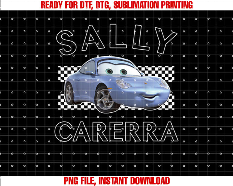 Disney Pixar Cars Sally Carerra Finish Graphic Shirt PNG, DTF, DTG, Sublimation Design