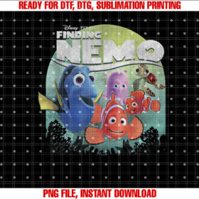 Disney Pixar Finding Nemo Group Shot Poster Graphic Shirt PNG, DTF, DTG, Sublimation Design