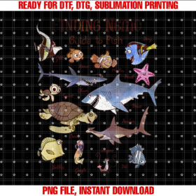 Disney Pixar Finding Nemo Guide To Fish Textbook Sketches Shirt PNG, DTF, DTG, Sublimation Design