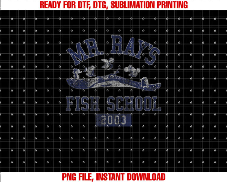 Disney Pixar Finding Nemo Mr Rays Fish School 2003 Poster Shirt PNG, DTF, DTG, Sublimation Design