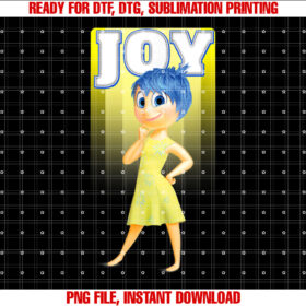Disney Pixar Inside Out Joy Sunny Retro Portrait Logo Shirt PNG, DTF, DTG, Sublimation Design