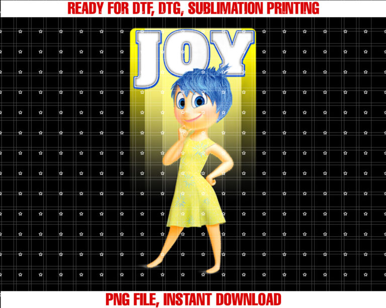 Disney Pixar Inside Out Joy Sunny Retro Portrait Logo Shirt PNG, DTF, DTG, Sublimation Design