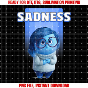 Disney Pixar Inside Out Rileys Sadness Blue Character Logo Shirt PNG, DTF, DTG, Sublimation Design