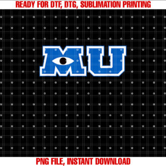 Disney Pixar Monsters University Iconic Big Chest Text Logo Shirt PNG, DTF, DTG, Sublimation Design