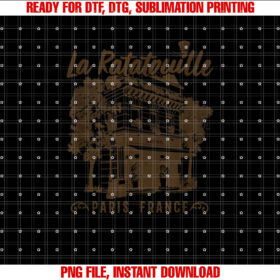 Disney Pixar Ratatouille Paris France Vintage Restaurant Shirt PNG, DTF, DTG, Sublimation Design