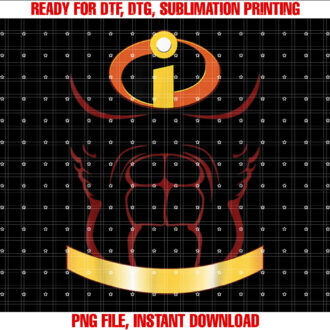 Disney Pixar The Incredibles Halloween Superhero Costume Shirt PNG, DTF, DTG, Sublimation Design