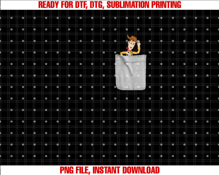 Disney Pixar Toy Story Sheriff Woody Mini Pocket Icon Shirt PNG, DTF, DTG, Sublimation Design