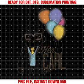 Disney Pixar Up Her Carl Couples Shirt PNG, DTF, DTG, Sublimation Design