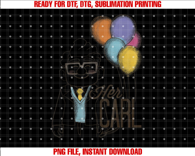 Disney Pixar Up Her Carl Couples Shirt PNG, DTF, DTG, Sublimation Design