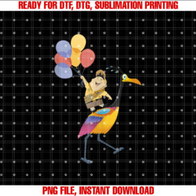 Disney Pixar Up Russell Balloons On Kevin  Shirt PNG, DTF, DTG, Sublimation Design