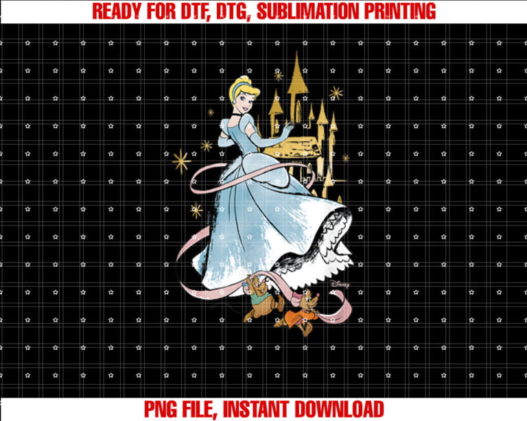Disney Princess Cinderella Collage Shirt  PNG, DTF, DTG, Sublimation Design