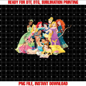 Disney Princess Group Photo Shirt  PNG, DTF, DTG, Sublimation Design