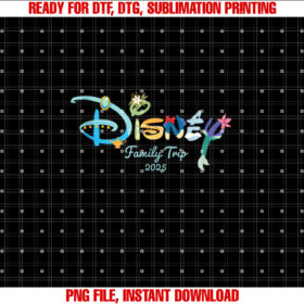 Disney Princess Letters Logo Family Trip Matching 2025 Shirt  PNG, DTF, DTG, Sublimation Design