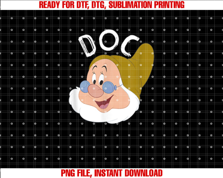 Disney Snow White the Seven Dwarfs Doc Face Shirt  PNG, DTF, DTG, Sublimation Design