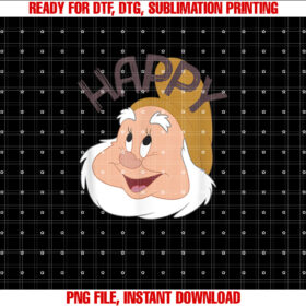 Disney Snow White the Seven Dwarfs Happy Face Shirt  PNG, DTF, DTG, Sublimation Design