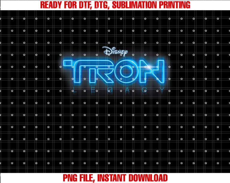 Disney Tron Legacy Official 2010 Movie Logo Shirt  PNG, DTF, DTG, Sublimation Design