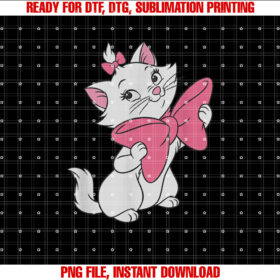 Disney the Aristocats Smiling Cute Marie Big Chest Portrait Shirt  PNG, DTF, DTG, Sublimation Design