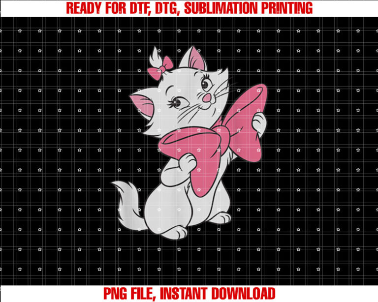 Disney the Aristocats Smiling Cute Marie Big Chest Portrait Shirt  PNG, DTF, DTG, Sublimation Design