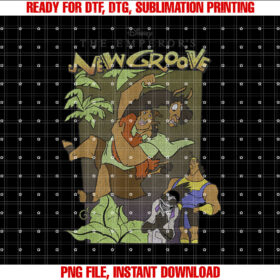 Disney the Emperors New Groove Group Shot Cartoon Poster Shirt  PNG, DTF, DTG, Sublimation Design