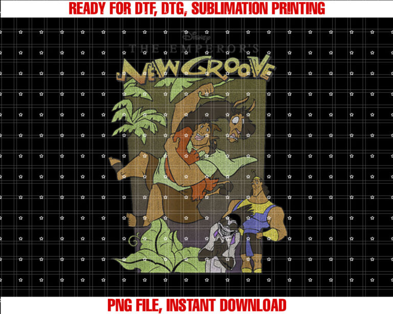 Disney the Emperors New Groove Group Shot Cartoon Poster Shirt  PNG, DTF, DTG, Sublimation Design