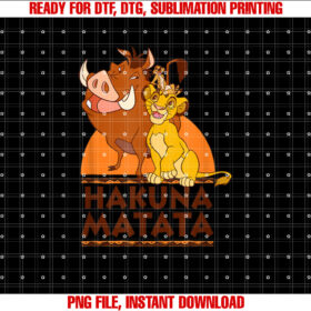 Disney the Lion King Hakuna Matata Simba Timon Pumbaa Shot Shirt  PNG, DTF, DTG, Sublimation Design