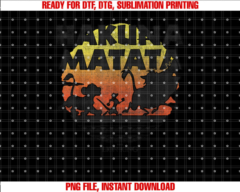 Disney the Lion King Hakuna Matata Sunset Silhouette Poster Shirt  PNG, DTF, DTG, Sublimation Design