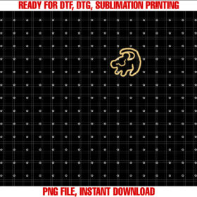 Disney the Lion King Simba Drawing Chest Pocket Shirt  PNG, DTF, DTG, Sublimation Design